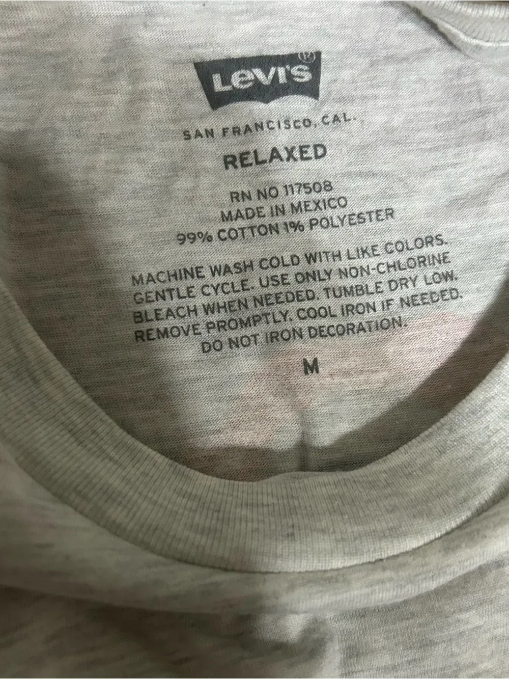 Levi's Heather Gray Crewneck Tee with Red Chest Logo - Men
